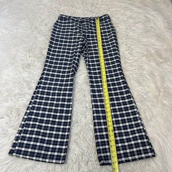 Wrangler Womens Vintage 70s Blue & White Plaid Flared Bootcut Western Pants - Picture 5 of 11